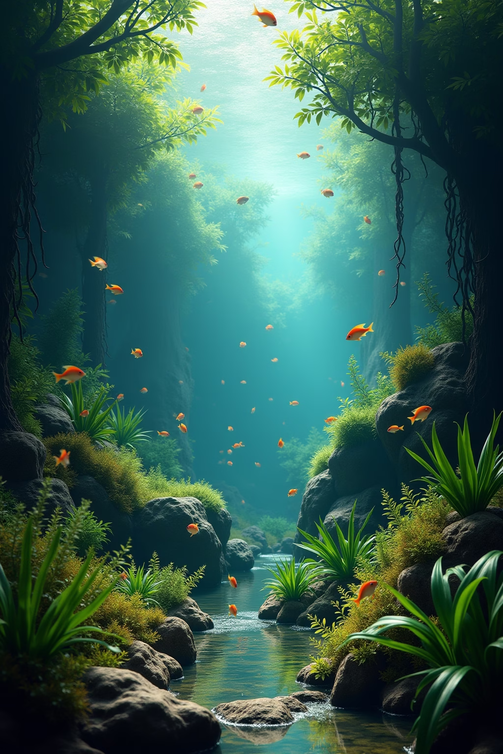 aquarium einrichten ideen outline 2