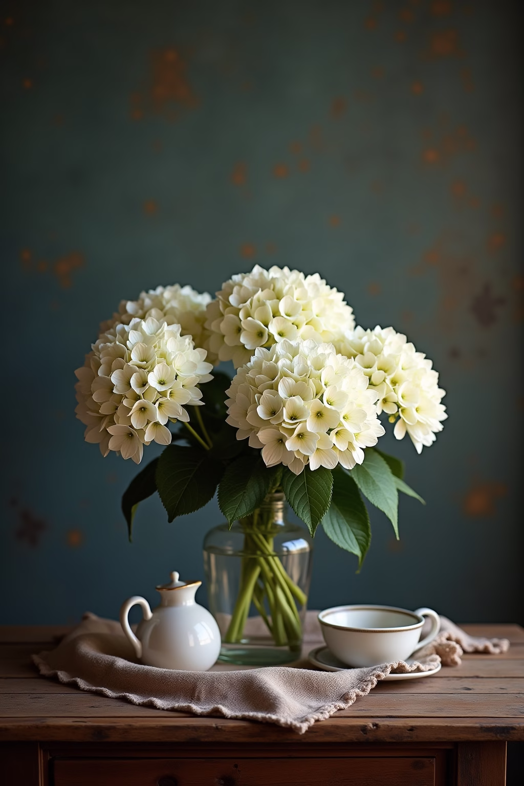 einfache deko mit hortensien outline 2