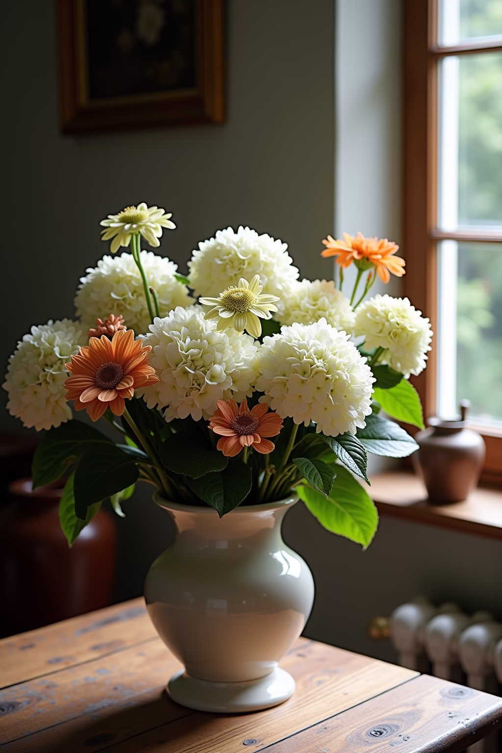 einfache deko mit hortensien outline 6