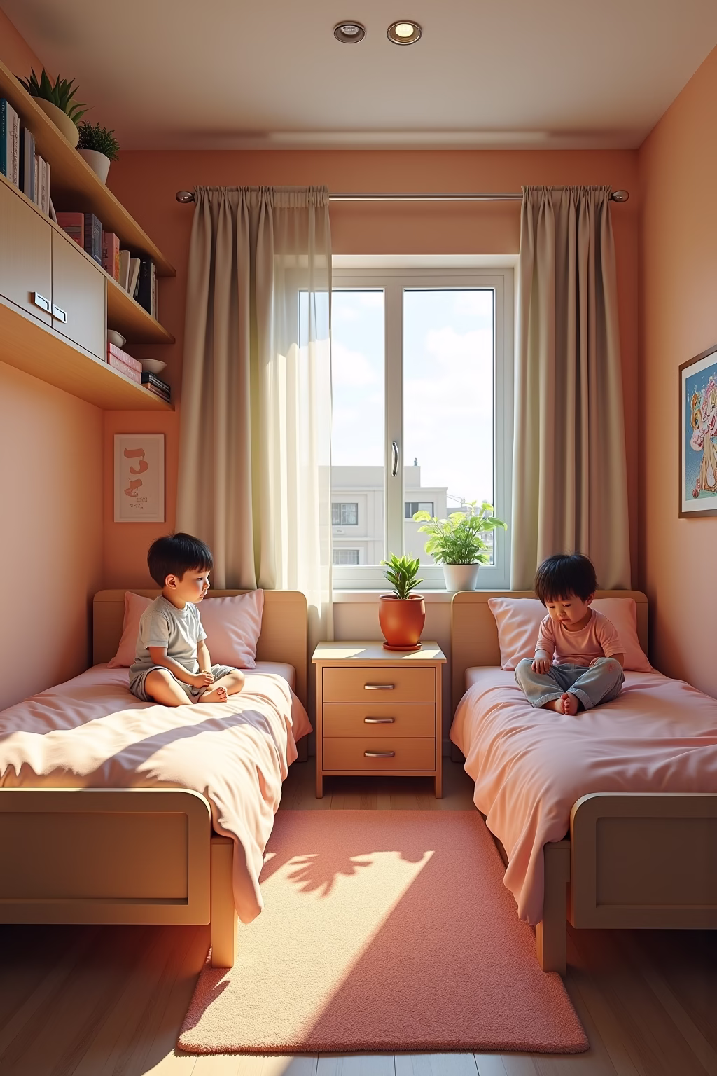 kleines kinderzimmer fuer 2 kinder einrichten outline 3