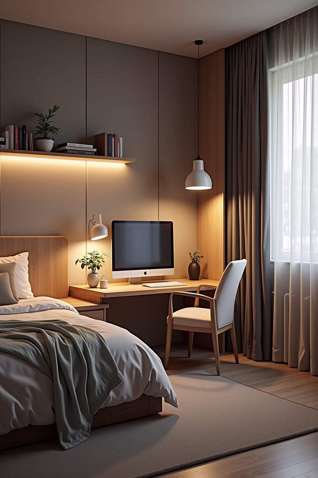 kleines schlafzimmer mit buero einrichten outline 1