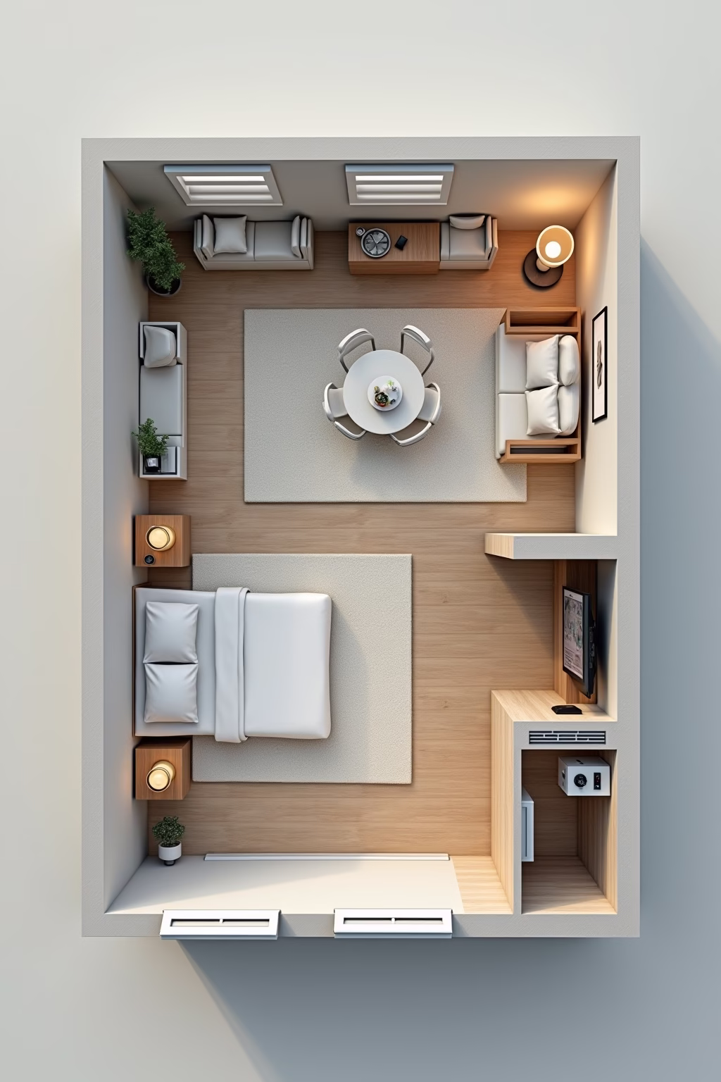 kleines schlafzimmer mit buero einrichten outline 2