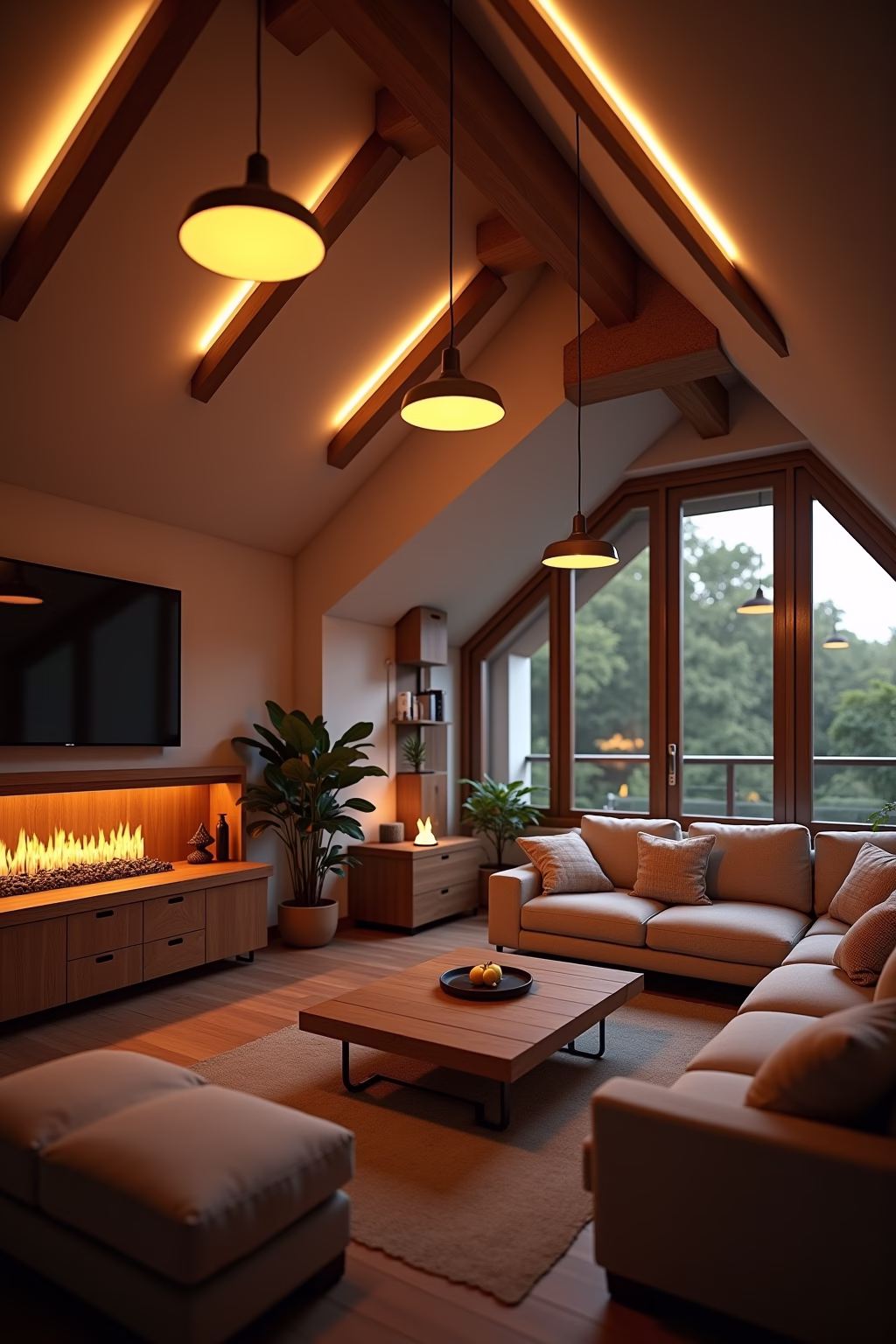 kleines wohnzimmer mit dachschraege einrichten outline 6