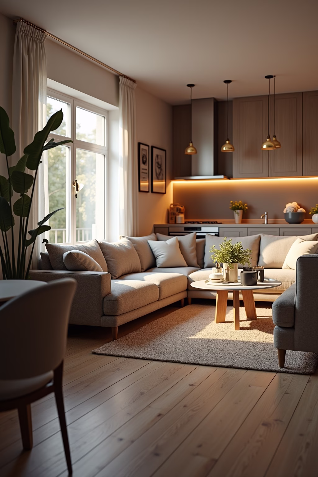 kleines wohnzimmer mit offener kueche einrichten outline 1